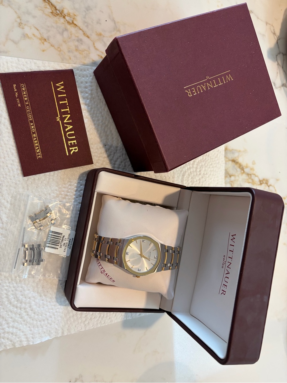 Men's Two-Tone Gold and Silver Bracelet Watch